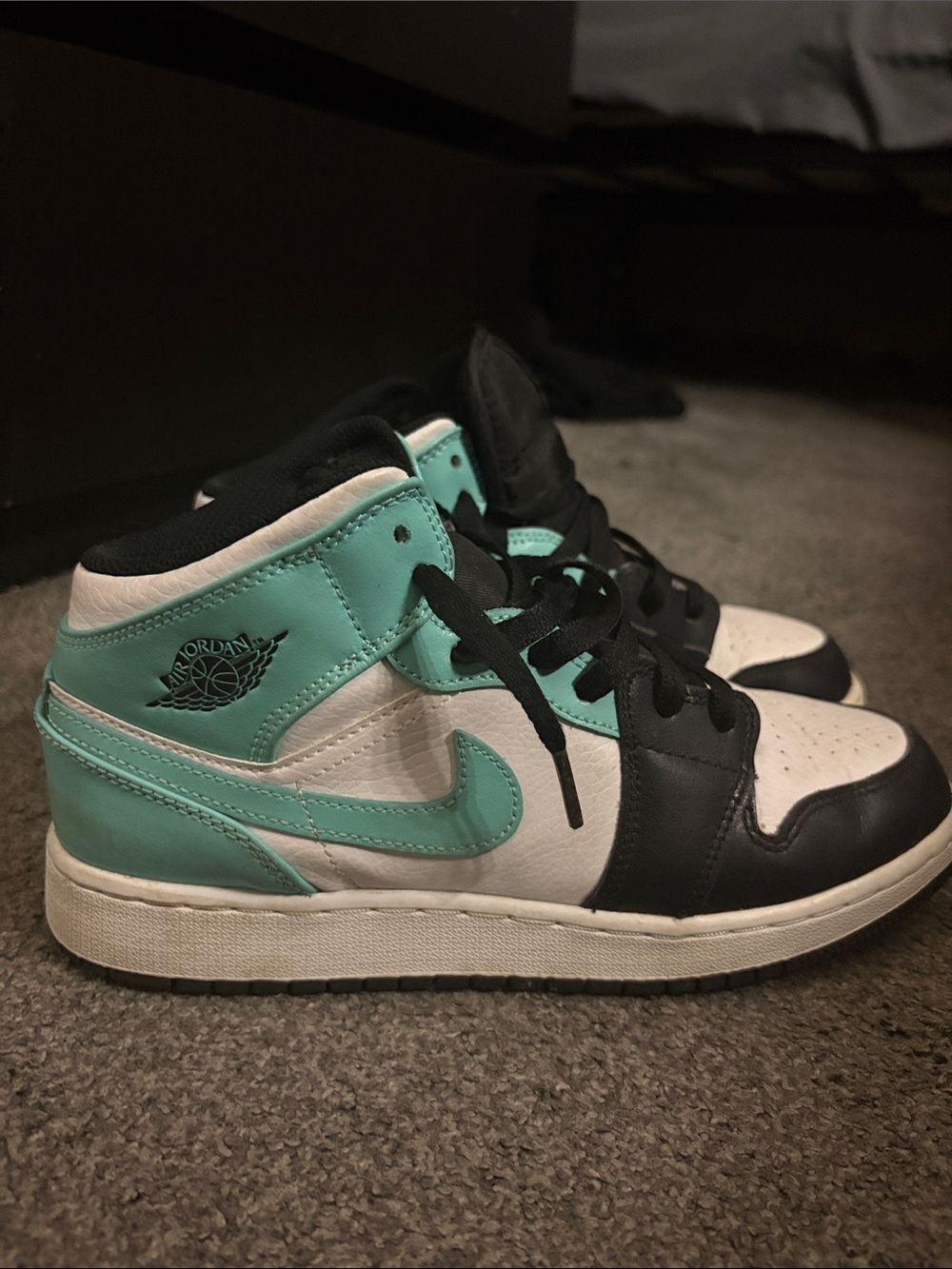 Jordan Youth Sneakers Black White Teal